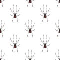 Vector seamless pattern with scary spiders.